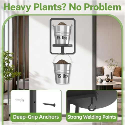 iDavosic.ly Wall Plant Picture Frame Holder Set of 3 for Indoor, Black - Image 3