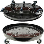 Plant Caddy with Wheels 20 Inch 2 Pack, Heavy Duty Metal Plant Stand & Dolly with Lockable Casters, Holds 310 lbs for Indoor Outdoor Large Flower Pots, Black by Kaoolaa
