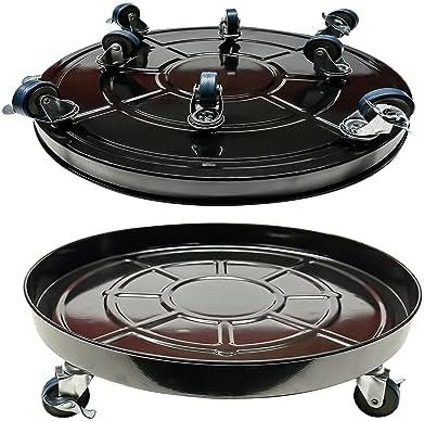 Plant Caddy with Wheels 20 Inch 2 Pack, Heavy Duty Metal Plant Stand & Dolly with Lockable Casters, Holds 310 lbs for Indoor Outdoor Large Flower Pots, Black by Kaoolaa