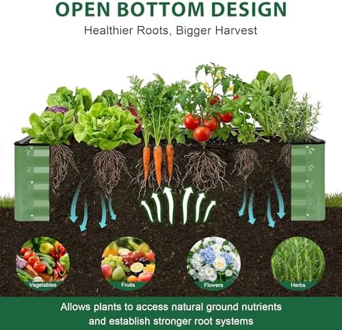 2 Pack 4x2x1 Ft Galvanized Raised Garden Bed, Green - Image 5