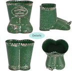 Vintage Distressed Metal Boot Planter with Bird Accent Farmhouse Decorative Plant Pot for Succulents, Small Plants & Floral Arrangements, Boot-Shaped Flower Pot for Indoor Outdoor Garden Balcony Decor - Image 3