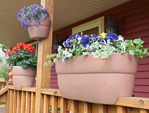 Emsco Group Bloomers Rail Planter, 24" Weatherproof Resin Deck & Balcony Planter with Drainage – Fits 2x4 & 2x6 Rails – Orchid Purple - Image 6