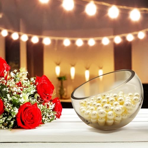 WGVI Slant Cut Bowl Glass Vase, Width 6.7", Height 5", Clear Terrarium, Candy Dish, Fruit Jar, Floral Container for Wedding Party Event, Home Office Decor, 12 Pieces - Image 6