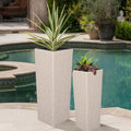 Christopher Knight Home Jorine Patio Wicker Planters Set of 2, Rattan Garden Urn, Iron Frame Flower Pots, Woven Wicker Garden Pot, 2 Plant Urns with Drainage Hole for Backyard Hall Balcony, Beige by ChristopherKnightHome