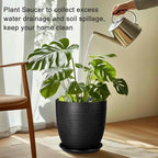 Flower Pot Saucer 12 Inch - Ceramic Plant Saucer for Outdoors Plant Drip Tray for Pots Indoor No Holes Large Plant Dishes to Catch Water Decorative Plant Drainage Tray Black - Image 4