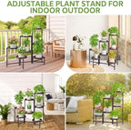 iDavosic.ly 7 Tier Large Plant Stand Indoor Outdoor, 10 Inch Tray, Bronze - Image 2