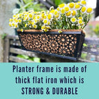 LaLaGreen Garden Wall Planter (16 in, 4 Pack) Black Window Box with Liner - Image 4
