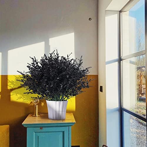 RECUTMS 20 Bundles Fake Black Decor Artificial Greenery Outdoor Flowers - Image 4