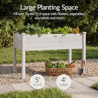 Best Choice Products 48x24x30in Raised Garden Bed, Elevated Wood Planter Box Stand for Backyard, Patio, Balcony w/Bed Liner, 200lb Capacity - White - Image 3