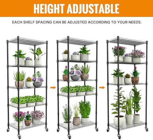 Indoor Greenhouse with Grow Lights with 72W , 5 Tier 23.2" L×13.4" W×61.4" H - Image 5