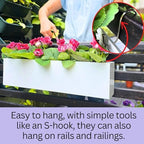 LaLaGreen Wall Planter (30in, 4 Pack) White Carbon Steel Hanging Flower Pot - Image 4