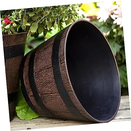 Sturdy Resin Flower Pot Pattern Outdoor Planters for Plants Bonsai Pot Drainage Garden Balcony Decor for Succulents - Image 2