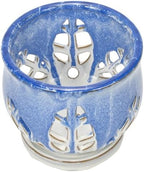 W&W Orchid Pot with Holes and Saucer for Repotting and Better Grow, Blue and White, 6.5 Inches - Image 3