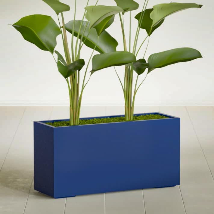 Greenline Leo Tall Rectangular Fiberglass Planter, Outdoor Planter Box - Image 2