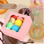 KPOSIYA 65PCS Bakery Boxes with Window 6x6x3 Inches 5 Style Cookie Boxes Small Pastry Boxes for Candy, Dessert, Pastry, Donuts, Birthday Party, Wedding(Pink) - Image 3