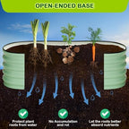 GarveeLife 2 Pcs 4.5x2x1.5ft Oval Raised Garden Bed,Galvanized Raised Beds,Open-Ended Base Metal Raised Planter Beds,Garden Bed Outdoor,Planter Raised Boxes for Vegetables,Flowers,Tool-Free Asse,Green - Image 3