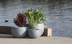 Kante Set of 3 Blue Gray Concrete Bowl Round Planters for Modern Home - Image 5