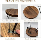 Wood Plant Stand Indoor Outdoor, 12'' Wooden Planter Stands Fit 5-15 in Pot - Image 4