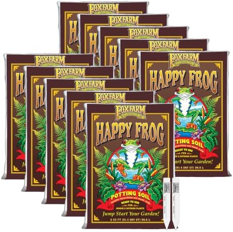 FoxFarm Happy Frog Potting Soil with 2 Plant Tags, 2cu ft (10 Pack) by FoxFarm