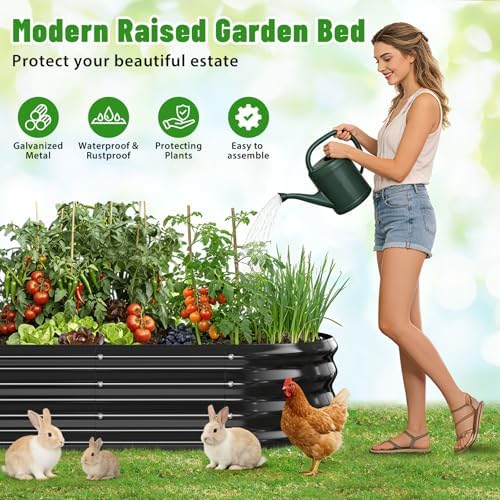 Black Oval Raised Garden Bed / Galvanized Steel Planter Box,60X24X12 inches - Image 2