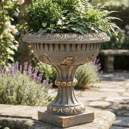 KEIKI MGO Urn Planters Outdoor, Large Garden Pots for Flowers Plants, Blue - Image 6