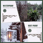 Landhoow 4 Pcs 15.6" Cast Iron Hanging Outdoor Wall Hanger, Rust Brown - Image 6