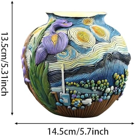 TOZLU Abstract Face Head Planter Picasso Colorful Art Resin Flower Pot - Image 4