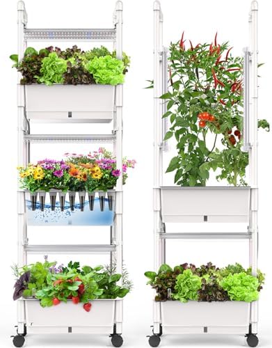 Hydroponics Growing System,AOONEG 42Pods Indoor Herb Garden with LED Grow Light,Hydroponics Growing System Kit with Automatic Timer,Pump System,Adjustable Height,No Seed by AOONEG