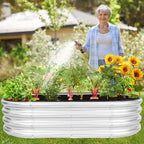 Galvanized Raised Garden Bed, 4x2x1ft, 2 Pack, Silver - Image 2