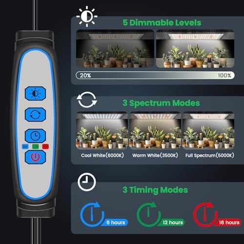 Garpsen Plant Light, 882 LEDs Full Spectrum 6000K Grow Light Panel, 6Panels - Image 5