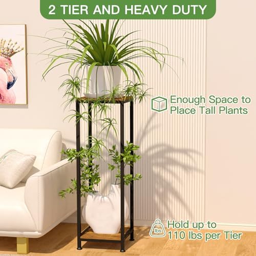 Lilybud--lily Plant Stand Indoor, 41'' Extra Tall Wood Plant Stands Heavy Duty Pedestal Stand for Indoor Outdoor, Modern Corner Flower Stand for Patio, Living Room, Balcony - Image 3