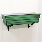 Achla Designs Galvanized Window Flower Box Planter-Green-Large (35.5" L x 11" W x 9.5" D) - Image 4