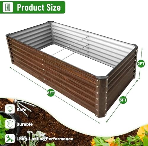 SnugNiture Galvanized Raised Garden Bed 6x3x2FT Outdoor Large Metal Planter Box Steel Kit for Planting Vegetables, Flowers - Image 6