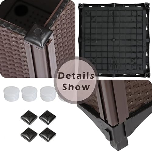 HOSTIC Garden Bed Elevated Plant Box Plastic Rattan Drainable - Image 4