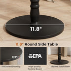 Homleke Round Side Table with Solid Wood Pillar, Small Drink Table - Image 7