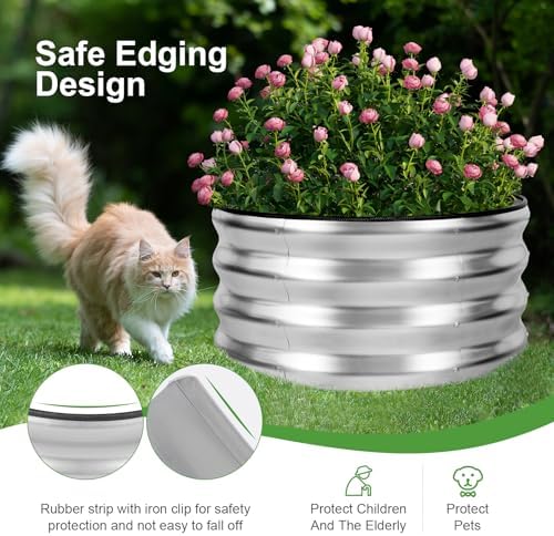 Galvanized Raised Garden Bed- 2Pcs 2x2x1FT Planter Boxes, Sliver - Image 2