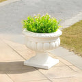 Large Urn Planter – White Vintage Magnesium Oxide Pot with Drainage for Indoor & Outdoor Garden, Entryway, Walkway Decor by Unknown