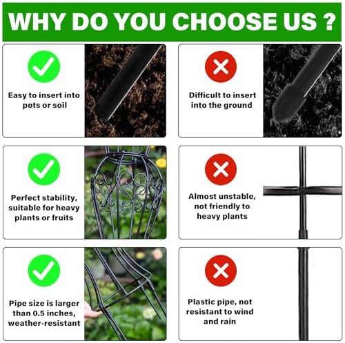 Metal Garden Trellis for Climbing Plants – 29.5" Durable Support - Image 6