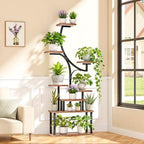 softeen Plant Stand Indoor with 4 Grow Lights & 3 Colors, 8 Tiered Corner Plant Shelf, 63" Tall Plant Stands for Indoor Plants Multiple, Metal Flower Display Shelves Holder for Home(Dark) - Image 2