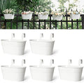 Dahey 10.5 Inch Metal Hanging Flower Pots 5 Pcs Outdoor Railing Planter Box by Dahey