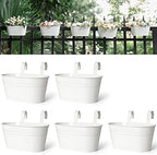 Dahey 10.5 Inch Metal Hanging Flower Pots 5 Pcs Outdoor Railing Planter Box by Dahey