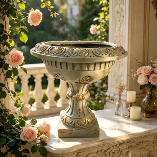 KEIKI MGO Urn Planters Outdoor, Large Garden Pots for Flowers Plants, Blue - Image 5