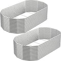 Raised Garden Bed Outdoor Upgrade Oval 2 Pack Tall 8x4FT, Galvanized Metal Garden Beds to Grow More in the Same Space, Raised Beds for Gardening Vegetables & Flowers Reinforced Design by Mostmahes
