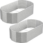 Raised Garden Bed Outdoor Upgrade Oval 2 Pack Tall 8x4FT, Galvanized Metal Garden Beds to Grow More in the Same Space, Raised Beds for Gardening Vegetables & Flowers Reinforced Design by Mostmahes