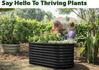 Plant & Plot Galvanized Raised Garden Beds Outdoor // 4×2×2 ft Planter Raised Beds for Gardening, Vegetables, Flowers // Large Metal Garden Box (Black) // Patented Tool-Free Design - Image 4