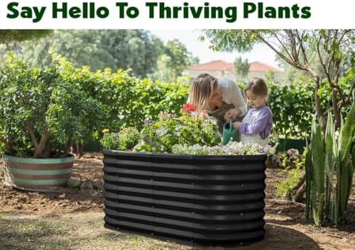 Plant & Plot Galvanized Raised Garden Beds Outdoor // 4×2×2 ft Planter Raised Beds for Gardening, Vegetables, Flowers // Large Metal Garden Box (Black) // Patented Tool-Free Design - Image 4