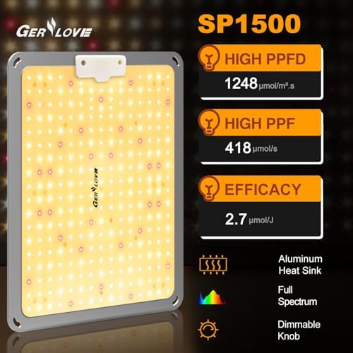 LED Grow Light, SP1500 Sunlike Full Spectrum Dimmable Plant Lights with Thermometer, Growing Lamps for Indoor Plants Seedlings Veg Bloom 4.5x4.5ft - Image 2