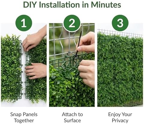 GreenSmart Premium Artificial Grass Wall Panels | Realistic Plant Greenery Privacy Panels | Decor for Fence, Garden, Patio & Balcony | Never Fade Indoor Outdoor Use (Maya) - Image 6
