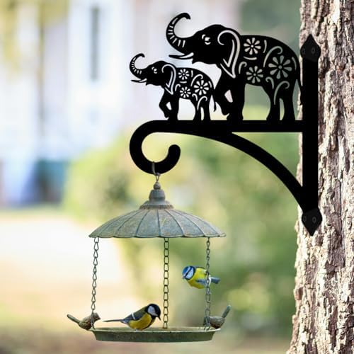 peacoblue Elephant Plant Hanger Bracket, Iron Outdoor Hanging Hook - Image 5