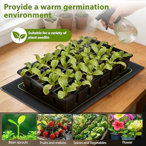 4 Pack Seedling Heat Mat 10" x 20.75" Waterproof Plant Heating Pad for Seed Starting Germination Hydroponics & Greenhouse Durable Warming Plant Heat Mat for Indoor Gardening Brewing Greenhouses - Image 5